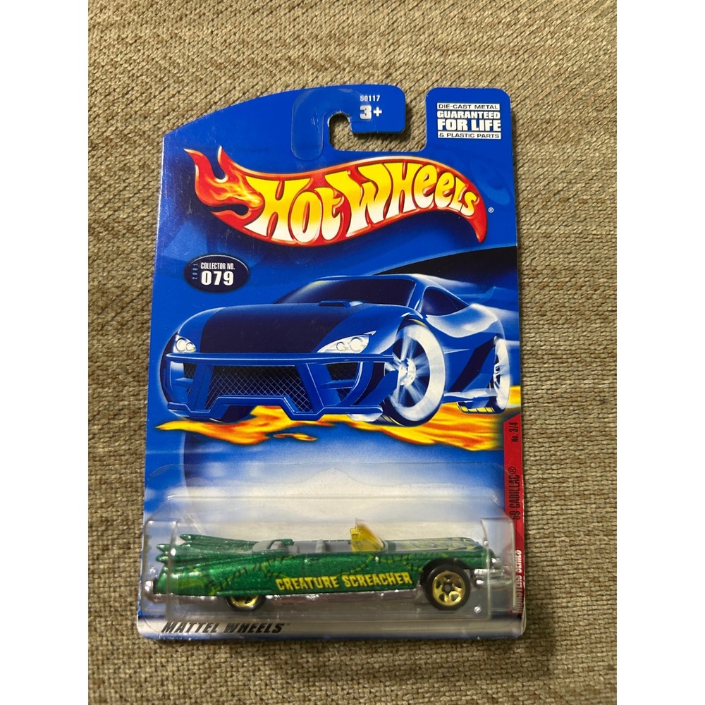 Hot Wheels 2001 Monsters Series 59 Cadillac Creature Screacher Green 079 New